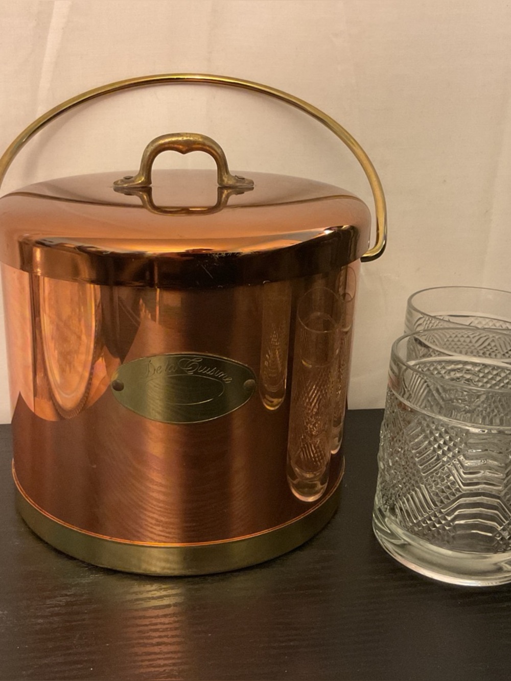 VTG 70s Copper & Brass Insulated Champagne ICE BUCKET De La Cuisine USA ATAPCO - Picture 2 of 15